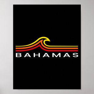 Poster Ondas das Bahamas Vintage Homens Mulheres Meninas