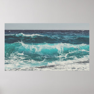 Poster Ondas de oceano na foto da praia