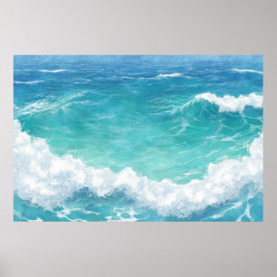 Poster Ondas de oceano turquesa