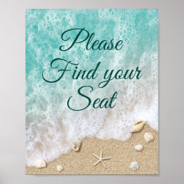 Poster Ondas de Praia Por Favor Encontre Seu Assento Post