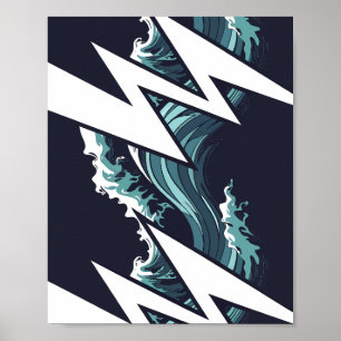 Poster Ondas de Tempestade e Golpes de Relâmpago
