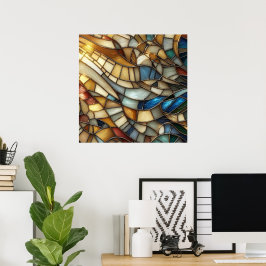 Poster Ondas de Vidro Manchado