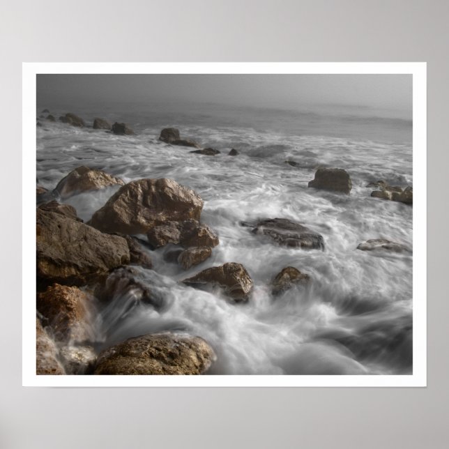 Póster Ondas do Oceano em Rocky Beach (Frente)
