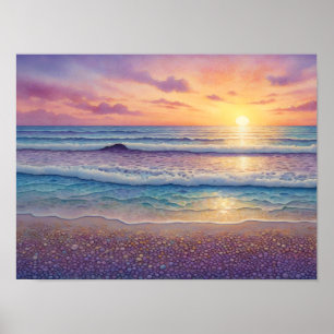 Poster Ondas e Arte de Praia Lindos
