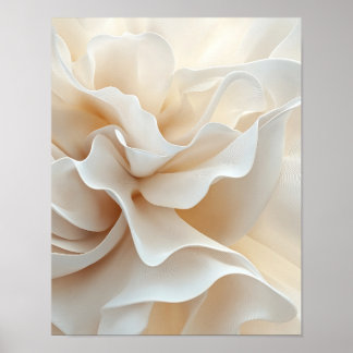 Poster Ondas Fluidas de Pétalas em Retrato de Creme #3