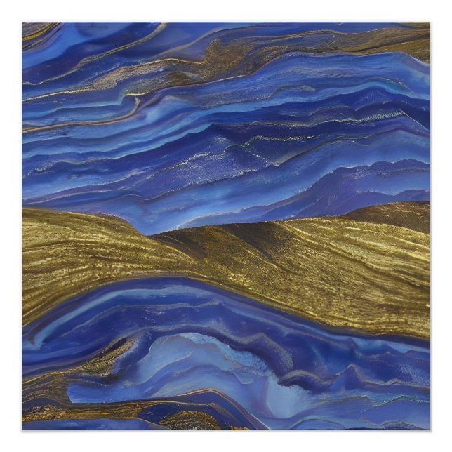Póster Ondas Fracionadas de Capa de abstrato 14 (Frente)