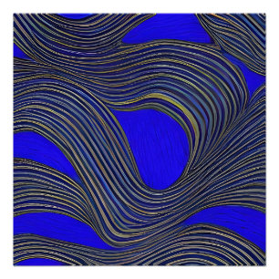 Póster Ondas Fracionadas de Capa de abstrato 18