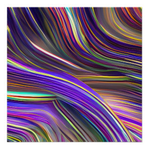 Póster Ondas Fracionadas de Capa de abstrato 24