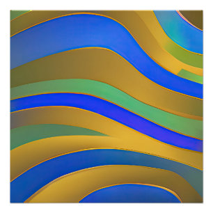 Póster Ondas Fracionadas de Capa de abstrato 25