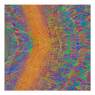 Póster Ondas Fracionadas de Capa de abstrato 27