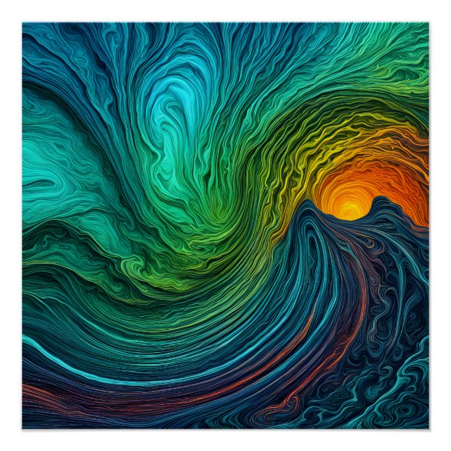 Póster Ondas Fractais de Abstrato de "Desaparecimento do  (Frente)