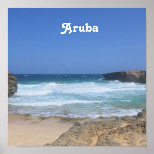 Poster Ondas maravilhosas caindo em Aruba