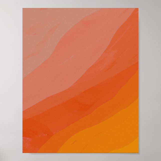 Poster Ondas na Textura - Paleta Laranja (Frente)