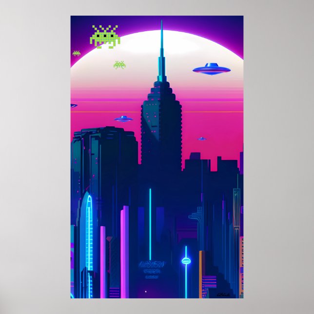 Poster Ondas Noturnas e Vapor Daze (Frente)