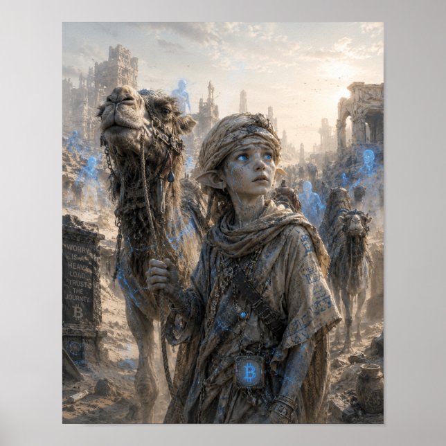 Poster Ondas / Pastor de Camelos / Deserto (Frente)