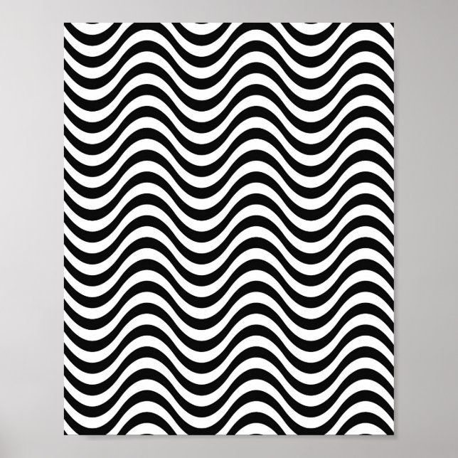 Poster Ondas Pretas e Brancas (Frente)