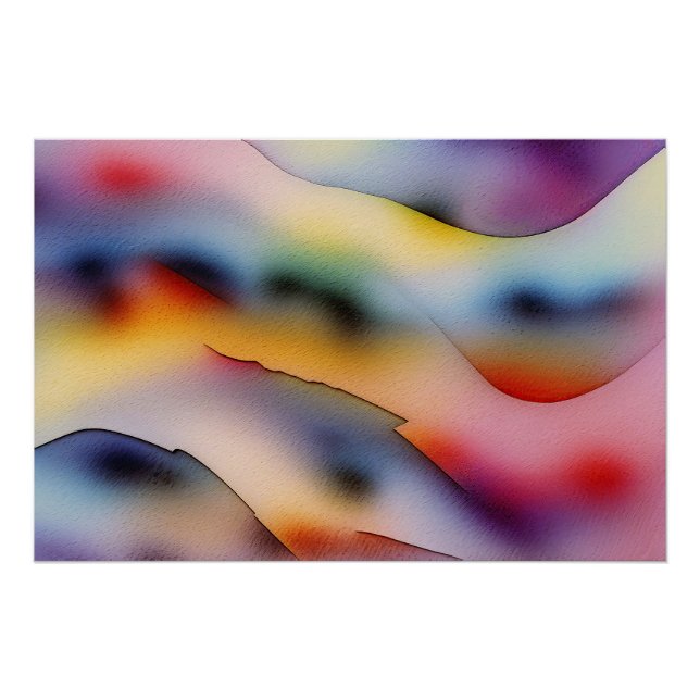Póster "Ondas Refratadas" Arte Abstrato Contemporânea (Frente)