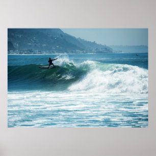Póster Ondas surfando de Malibu