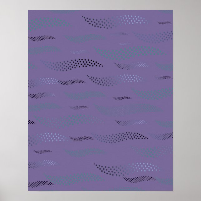 Poster Ondas Tigre (padrão estilizado) 9 (Frente)