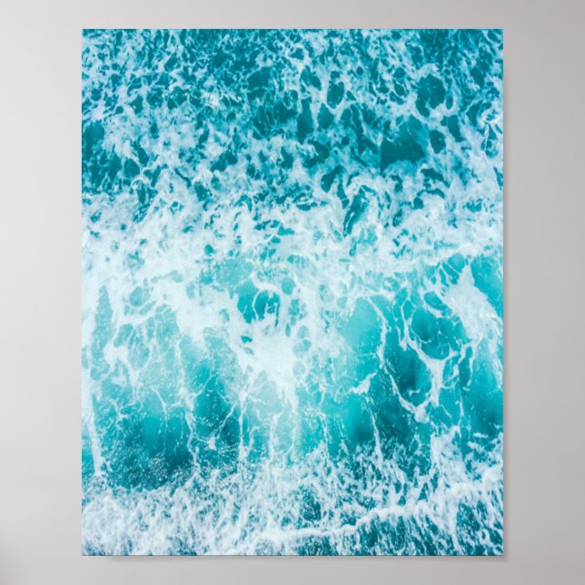 Poster Ondas Tropicais Do Oceano Azul (Frente)