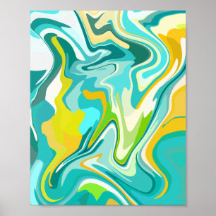 Poster Ondas Vibrantes Do Oceano