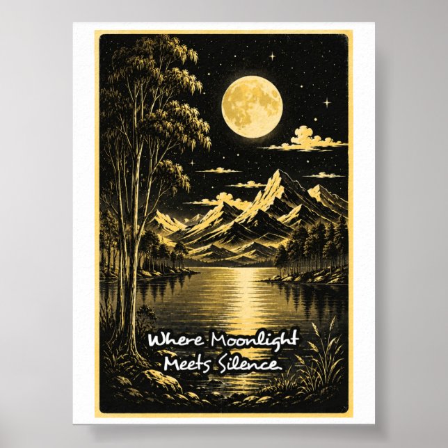 Poster Onde a Luz da Lua Encontra a Serenidade Noturna (Frente)