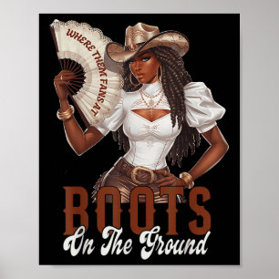 Poster Onde Eles Ventilam Em Boots Na Linha Da Cowgirl Do