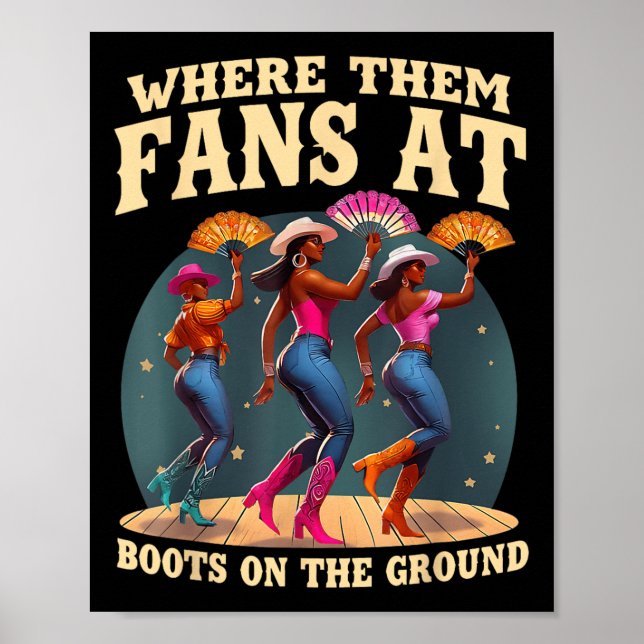 Poster Onde Eles Ventilam Em Botas Na Dançarina Negra Da  (Frente)