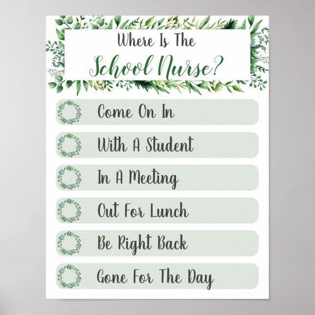 Poster Onde está o Sinal de Enfermeira da Escola (Frente)