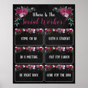 Poster Onde está o Sinal de Porta do Escritório do Trab