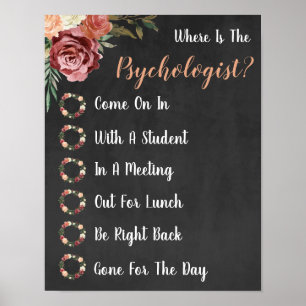 Poster Onde está o Sinal de Porta do Escritório Psicólogo