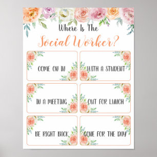 Poster Onde está o Sinal de Porta do Office do Trabalhado