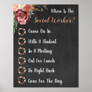 Poster Onde está o Sinal de Porta do Office do Trabalhado