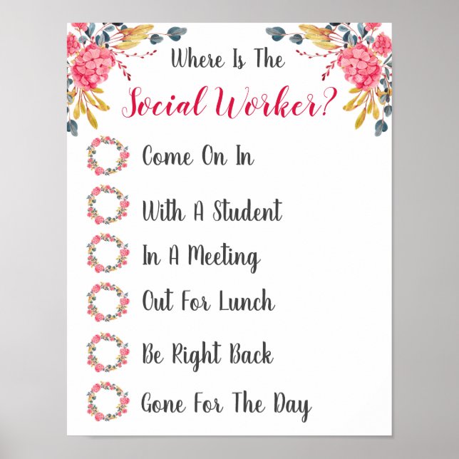 Poster Onde está o Sinal de Porta do Office do Trabalhado (Frente)