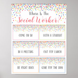 Poster Onde está o Sinal de Porta do Office do Trabalhado