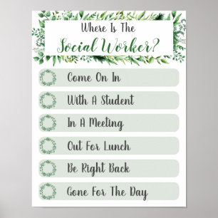 Poster Onde está o Sinal de Porta do Office do Trabalhado