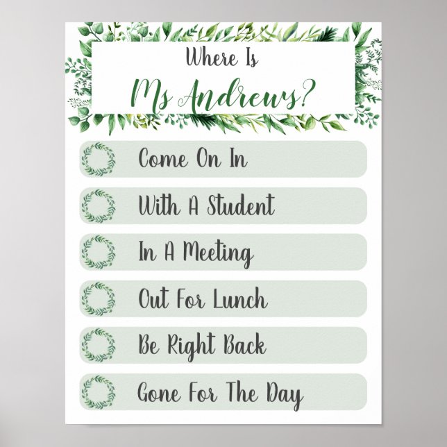 Poster Onde está o Sinal de Porta do Professor (Frente)