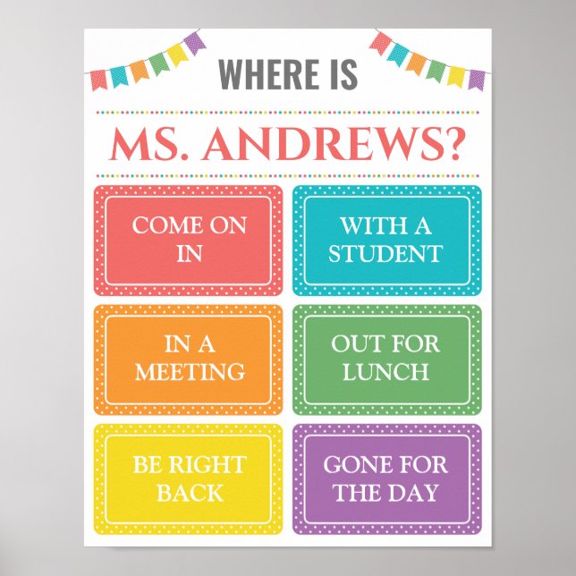 Poster Onde está o Sinal de Porta do Professor (Frente)