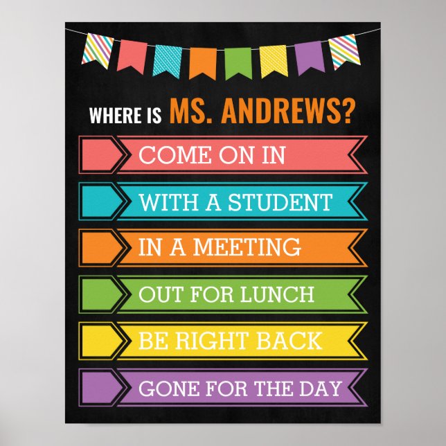 Poster Onde está o Sinal de Porta do Professor (Frente)