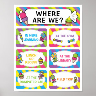 Poster Onde estamos entrando na sala de aula no tema de d