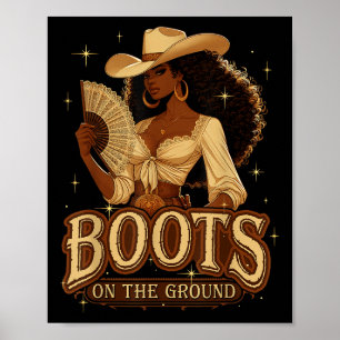 Poster Onde Estão Aqueles Fãs De Botas No Chão Cowgirl Pr