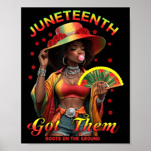 Poster Onde Estão Aqueles Fãs Em Juneteenth Botas De Cowg
