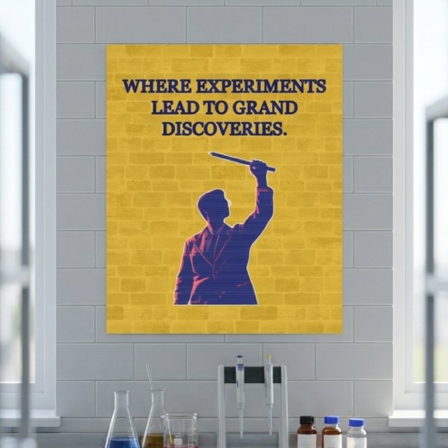 Poster Onde Experimentos Levam a Grandes Descobertas Lab (Criador carregado)