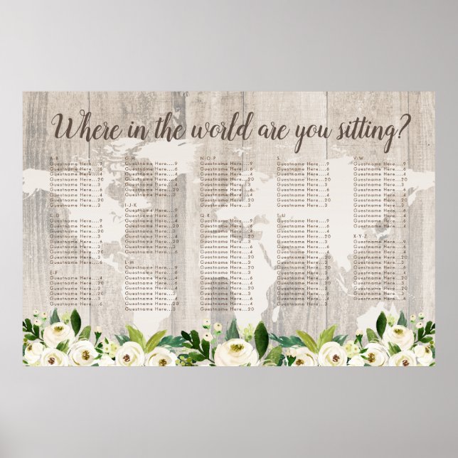 Poster Onde no Mapa Mundial Russo do Sentado da Madeira (Frente)