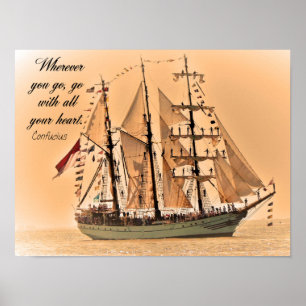 Póster Onde quer que você vá - Confucius Cite Dois - Impr