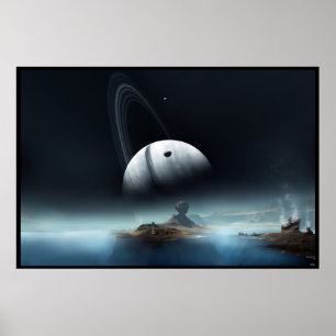 Póster Onde silencioso as águas sussurrado