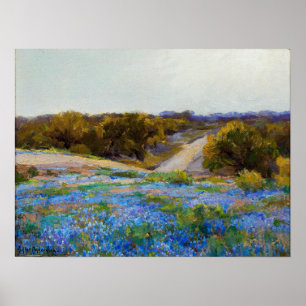 Poster Onderdonk - Bluebonnets No Final Da Tarde