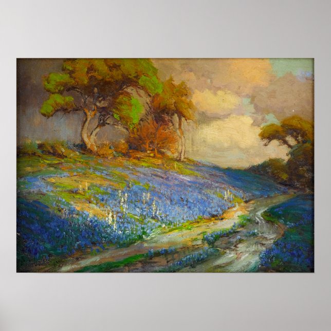 Poster Onderdonk - Fim de Tarde em Bluebonnets SW Texas (Frente)