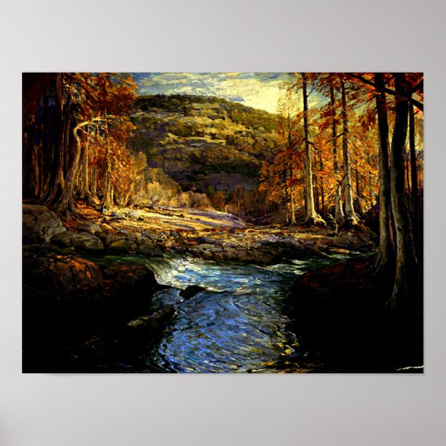 Poster Onderdonk - Forest Stream, pintura de arte (Frente)