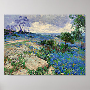 Poster Onderdonk - Paisagem do Texas com Bluebonnets